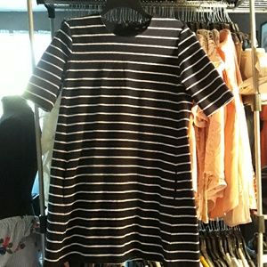 H & M Navy & White Striped dress
